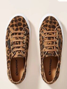 SUPERGA Leopard print sneakers, Sz 38.